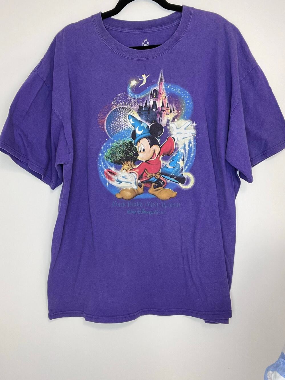 Walt Disney World Purple Four Parks One World Shirt Mickey XXL